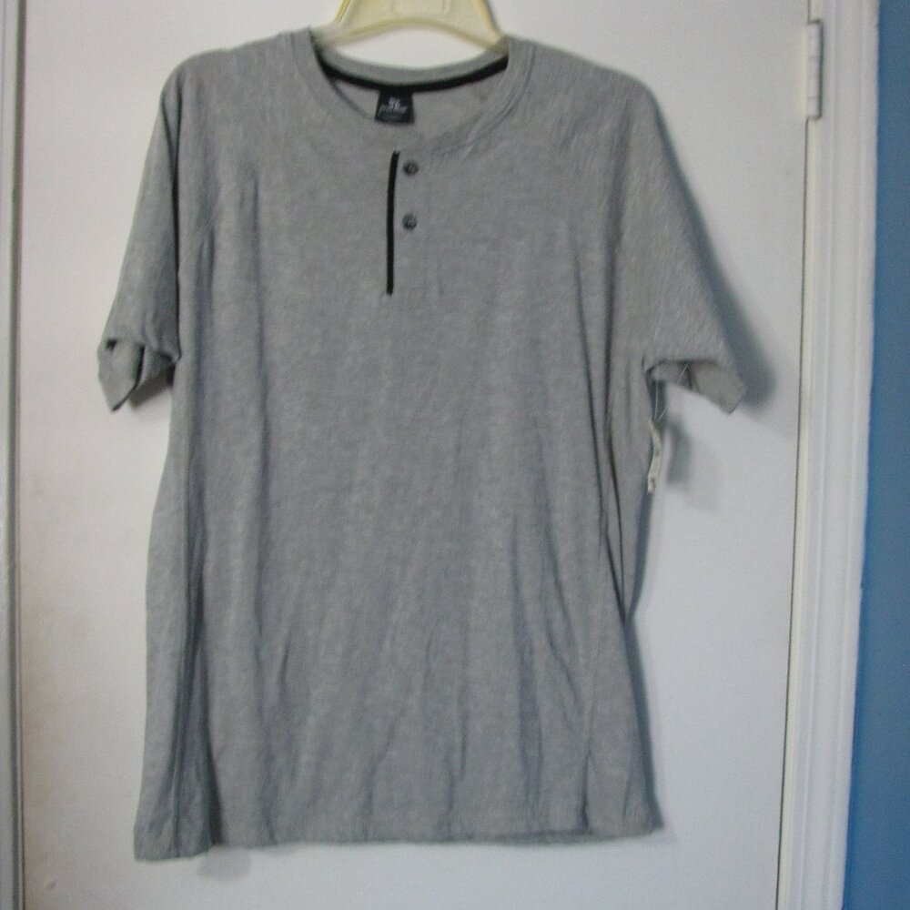 OT Revolution Mens Henley Top Shirt Large NWT Gray